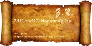 Zámbó Margaréta névjegykártya