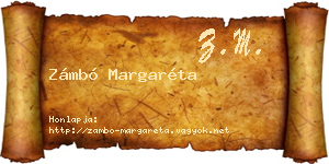Zámbó Margaréta névjegykártya