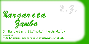 margareta zambo business card